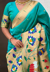 Half-Half Unique Paithani Silk Saree