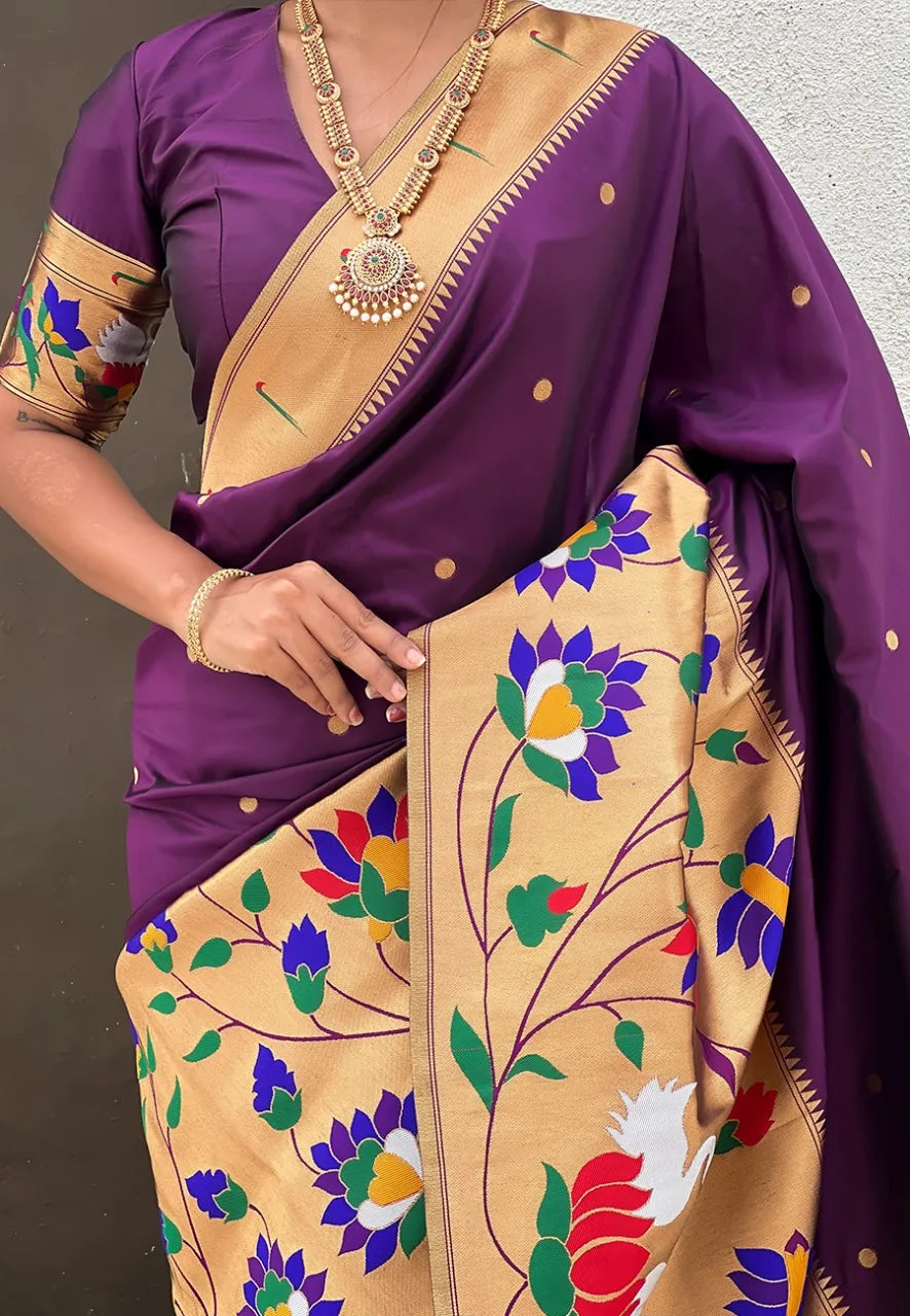 Half-Half Unique Paithani Silk Saree
