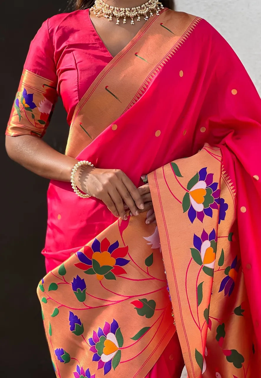 Half-Half Unique Paithani Silk Saree