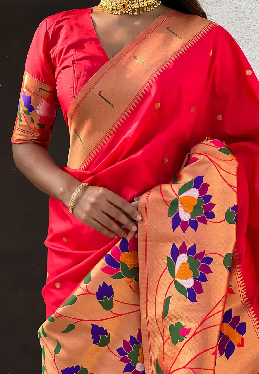 Half-Half Unique Paithani Silk Saree