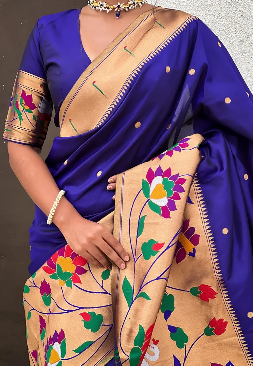 Half-Half Unique Paithani Silk Saree