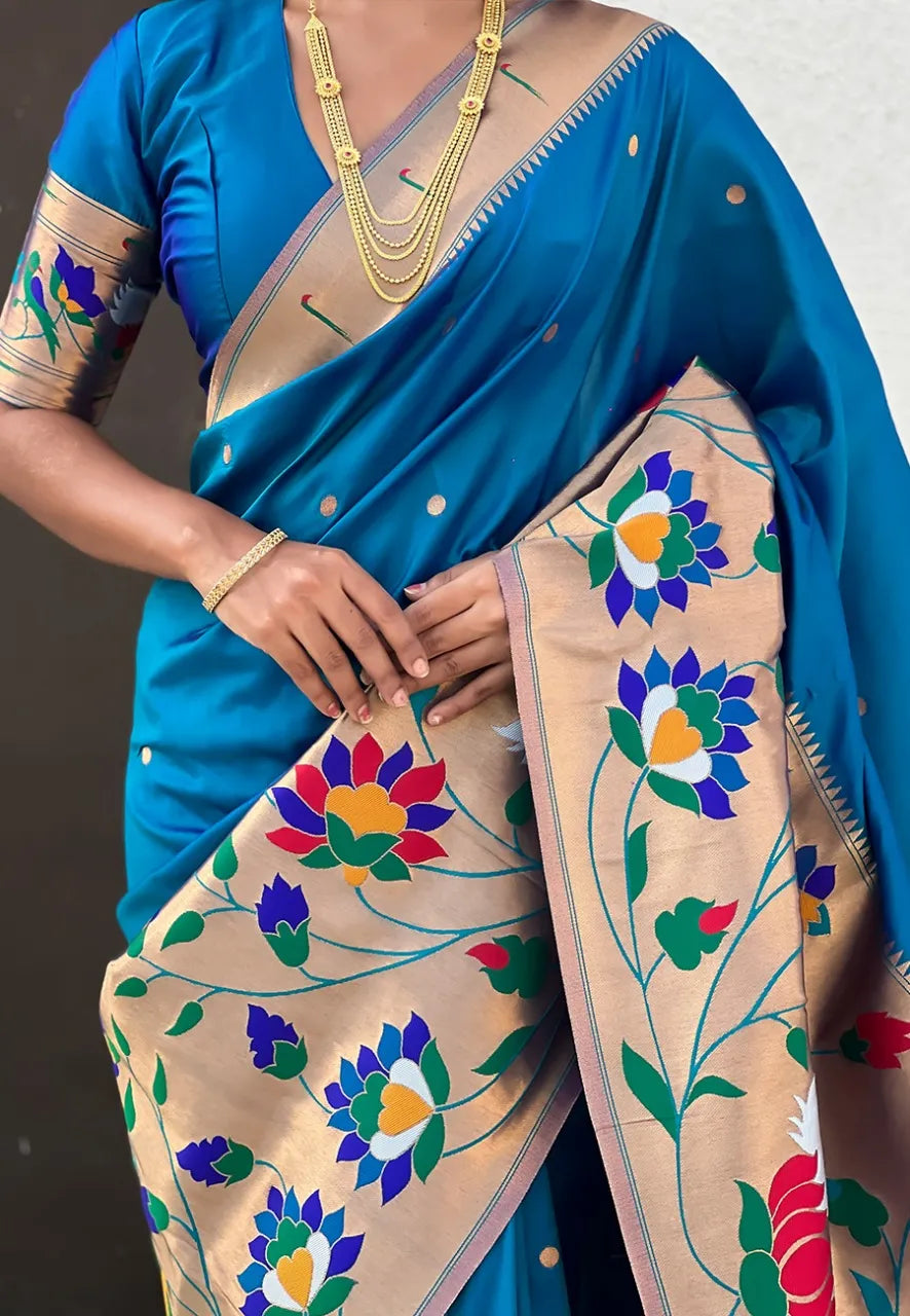 Half-Half Unique Paithani Silk Saree
