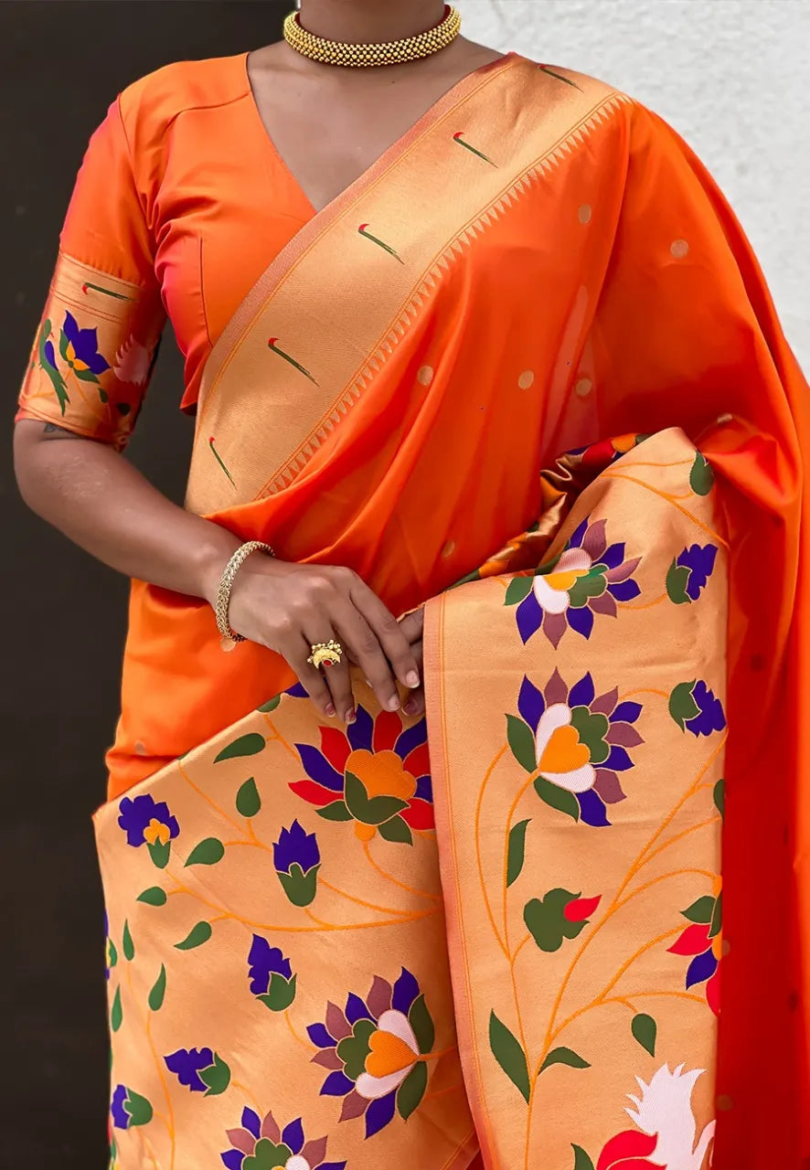 Half-Half Unique Paithani Silk Saree