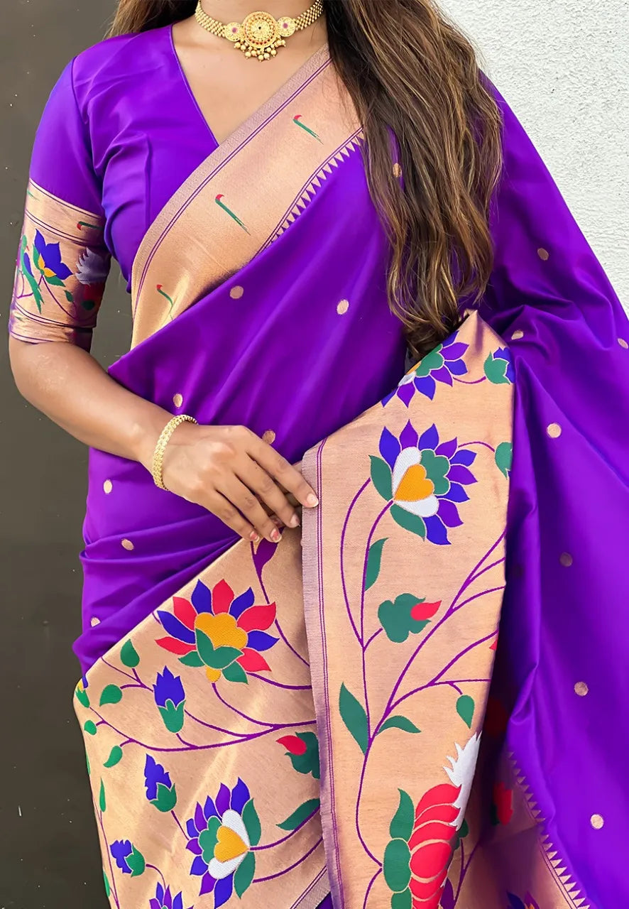 Half-Half Unique Paithani Silk Saree