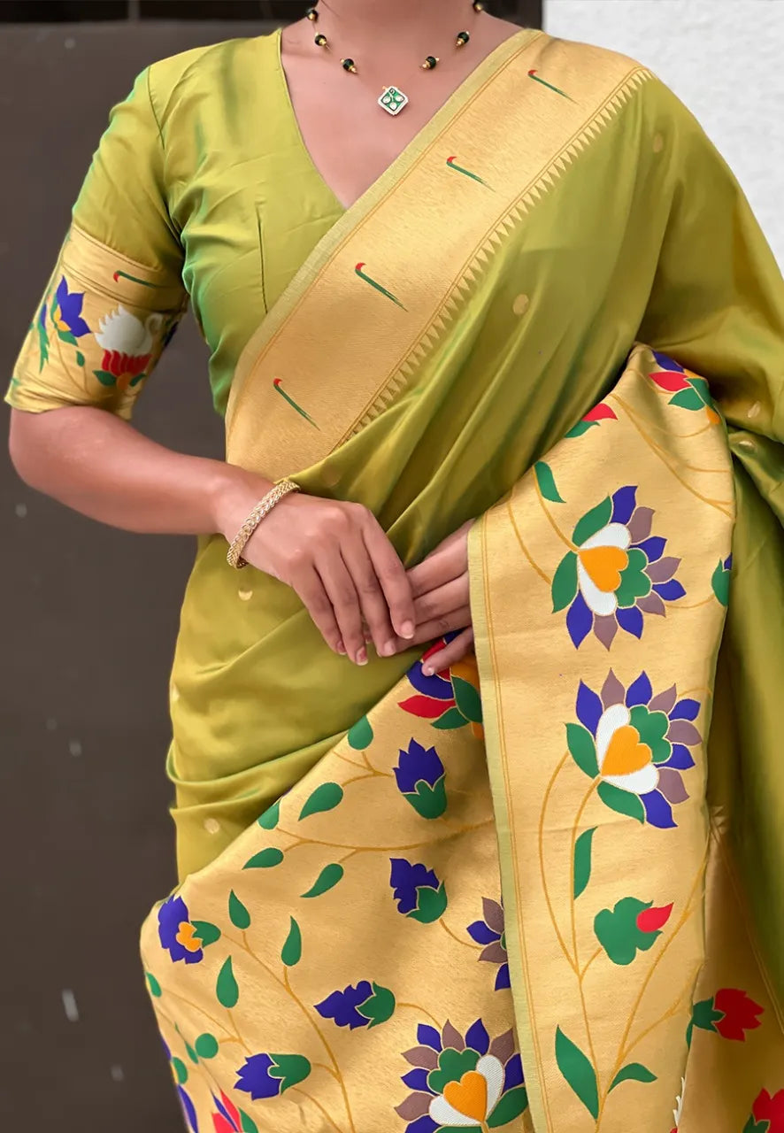 Half-Half Unique Paithani Silk Saree