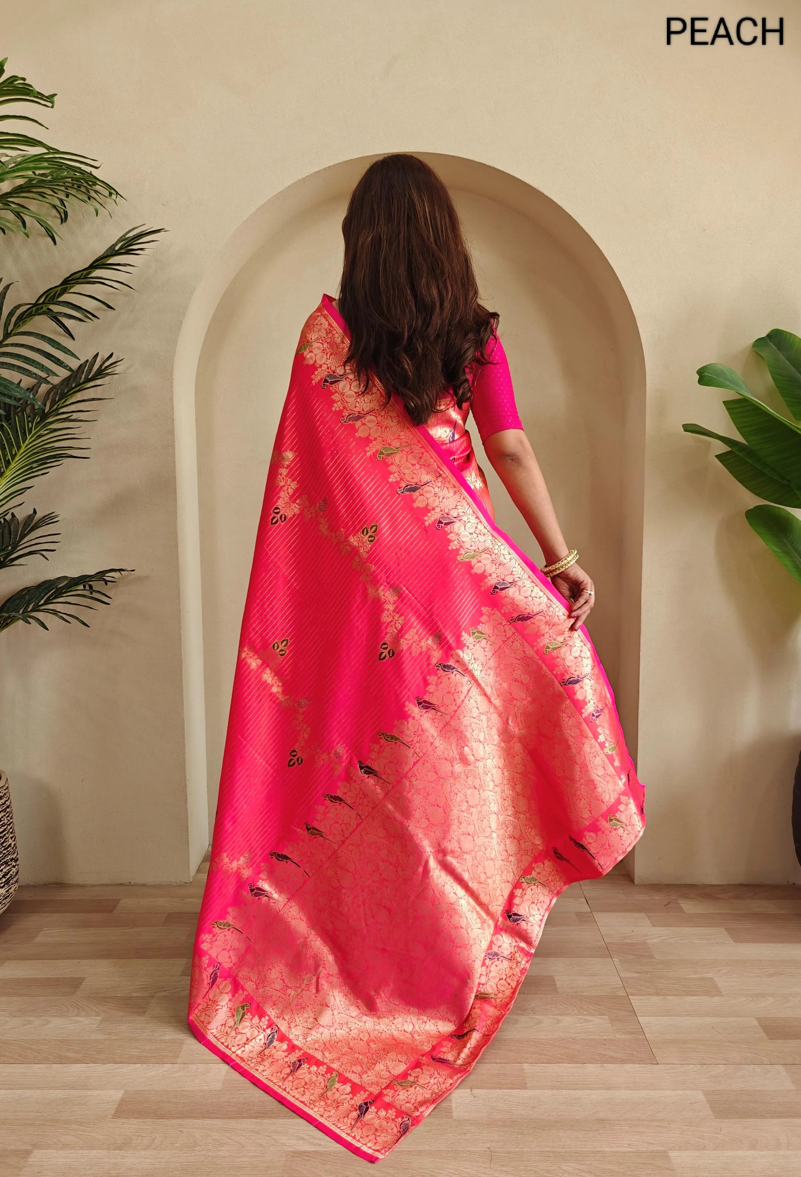 Banarasi Mushro Satin Silk Zari Banarasi Weaving Saree