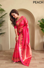 Banarasi Mushro Satin Silk Zari Banarasi Weaving Saree