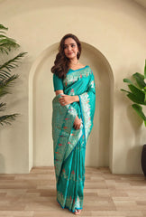 Banarasi Mushro Satin Silk Zari Banarasi Weaving Saree