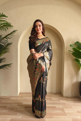 Banarasi Mushro Satin Silk Zari Banarasi Weaving Saree