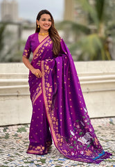 Pichwai Lotus Paithani Saree