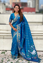 Pichwai Lotus Paithani Saree