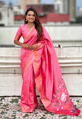 Pichwai Lotus Paithani Saree
