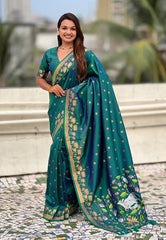 Pichwai Lotus Paithani Saree