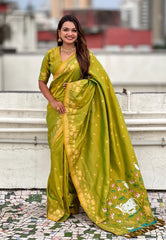 Pichwai Lotus Paithani Saree