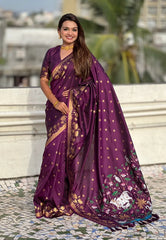 Pichwai Lotus Paithani Saree