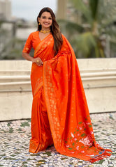 Pichwai Lotus Paithani Saree