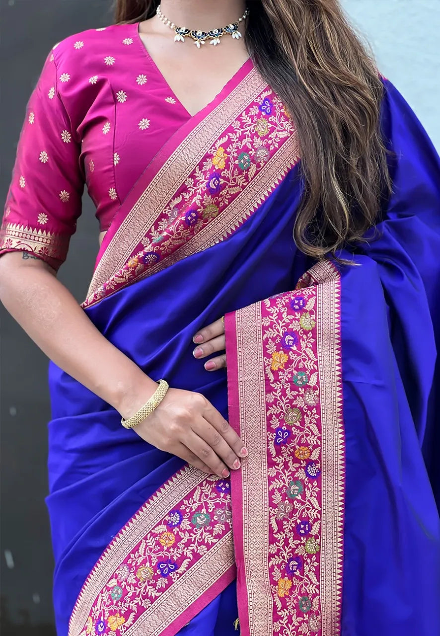 Soft Silk Kadiyal Paithani Saree