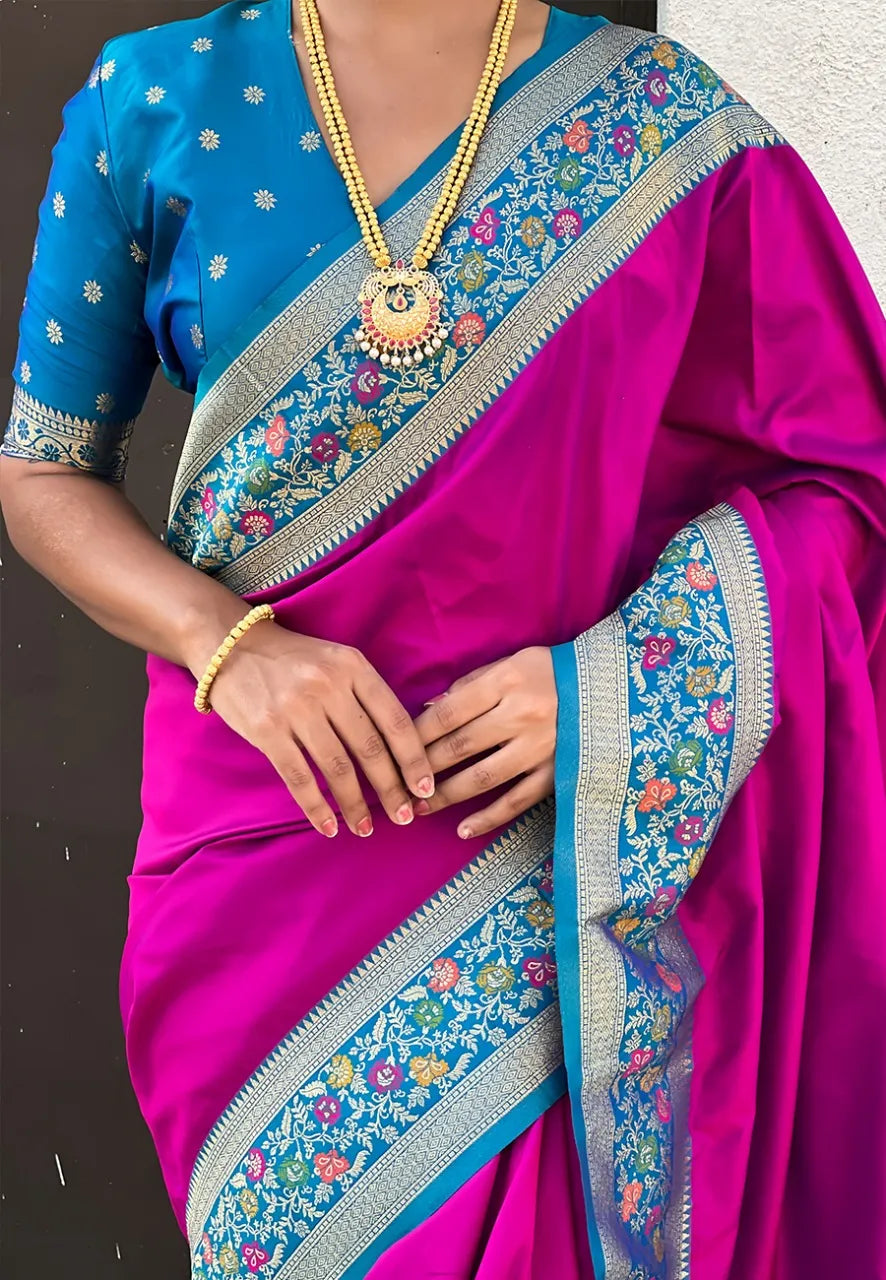 Soft Silk Kadiyal Paithani Saree