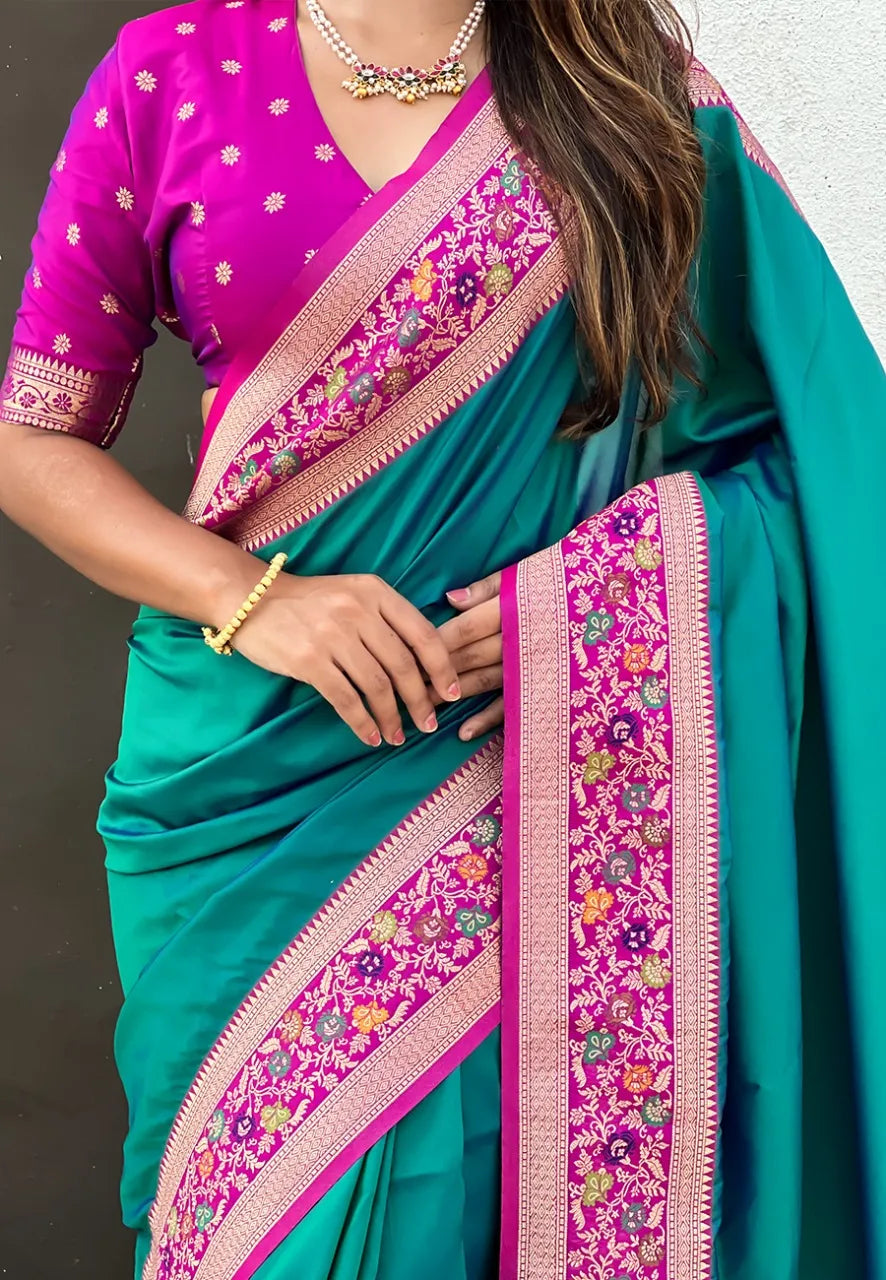Soft Silk Kadiyal Paithani Saree