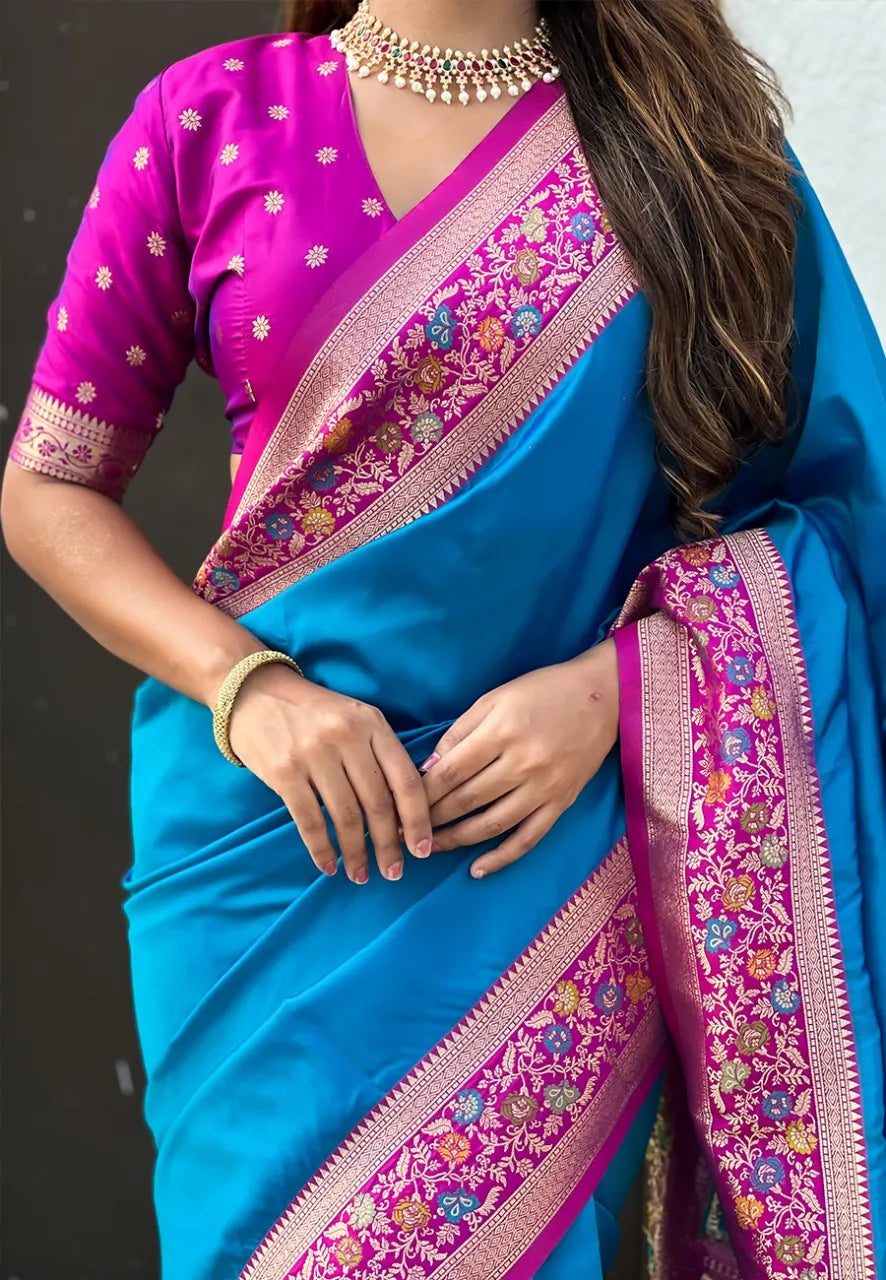 Soft Silk Kadiyal Paithani Saree