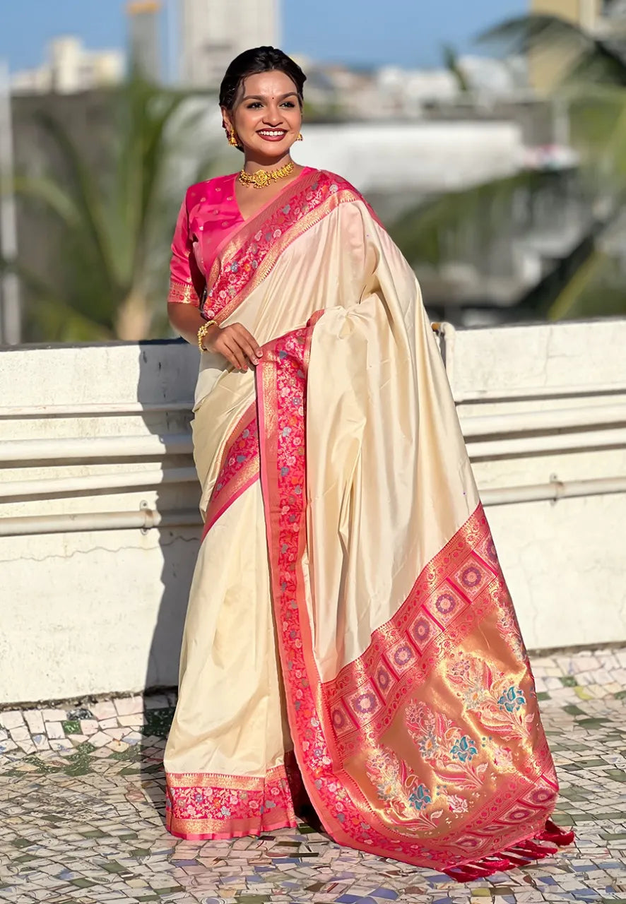 Soft Silk Kadiyal Paithani Saree