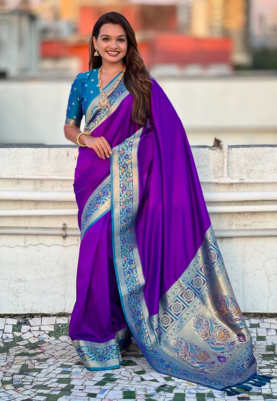 Soft Silk Kadiyal Paithani Saree