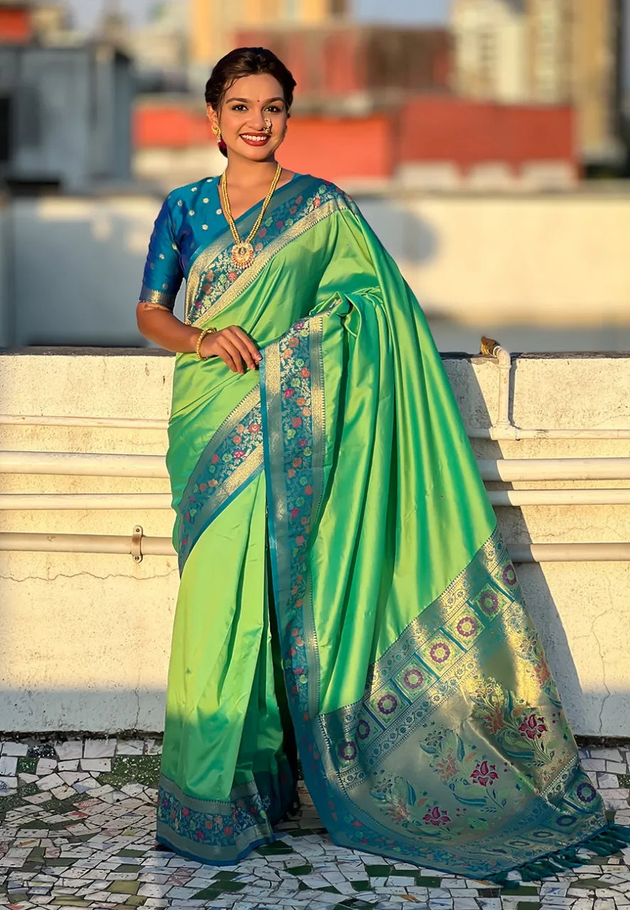 Soft Silk Kadiyal Paithani Saree