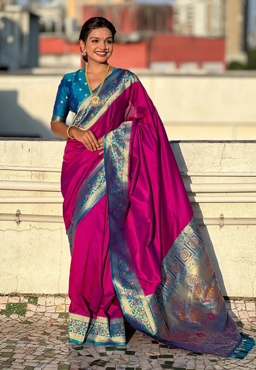 Soft Silk Kadiyal Paithani Saree
