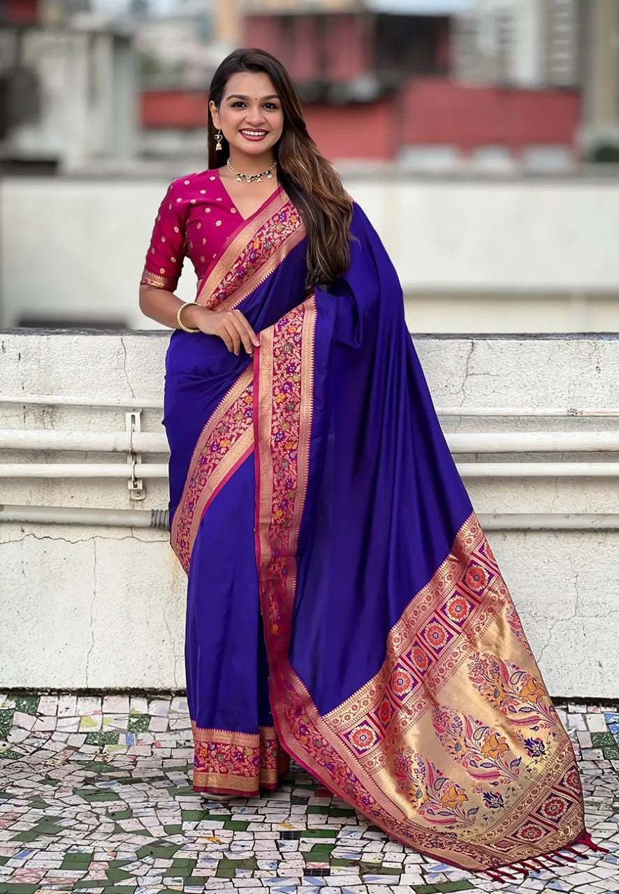 Soft Silk Kadiyal Paithani Saree