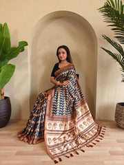 Dola Viscose Digital Printed Kalamkari Saree