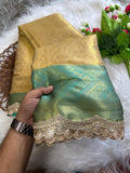 Inspired By Neeta Ambani's Style Golden Tissue Silk Banarasi Saree