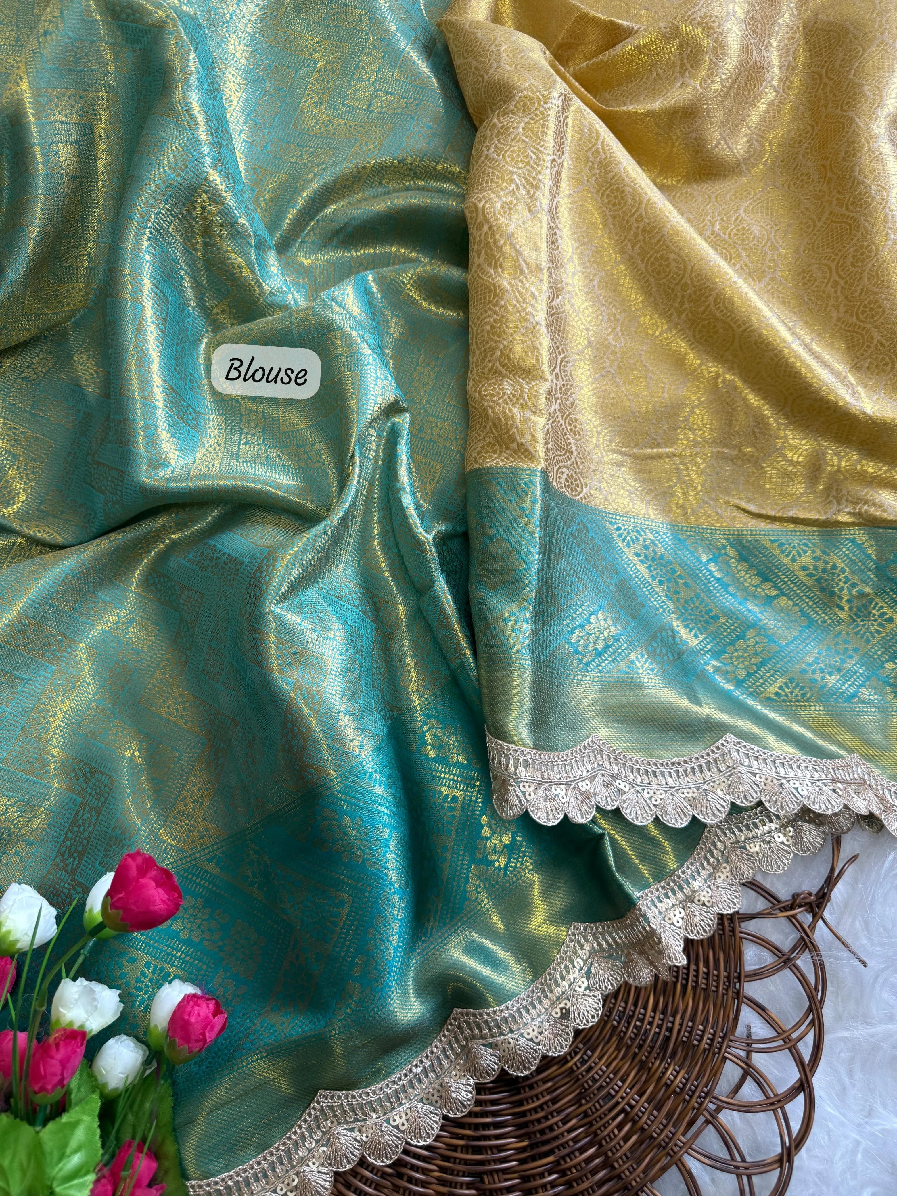 Inspired By Neeta Ambani's Style Golden Tissue Silk Banarasi Saree
