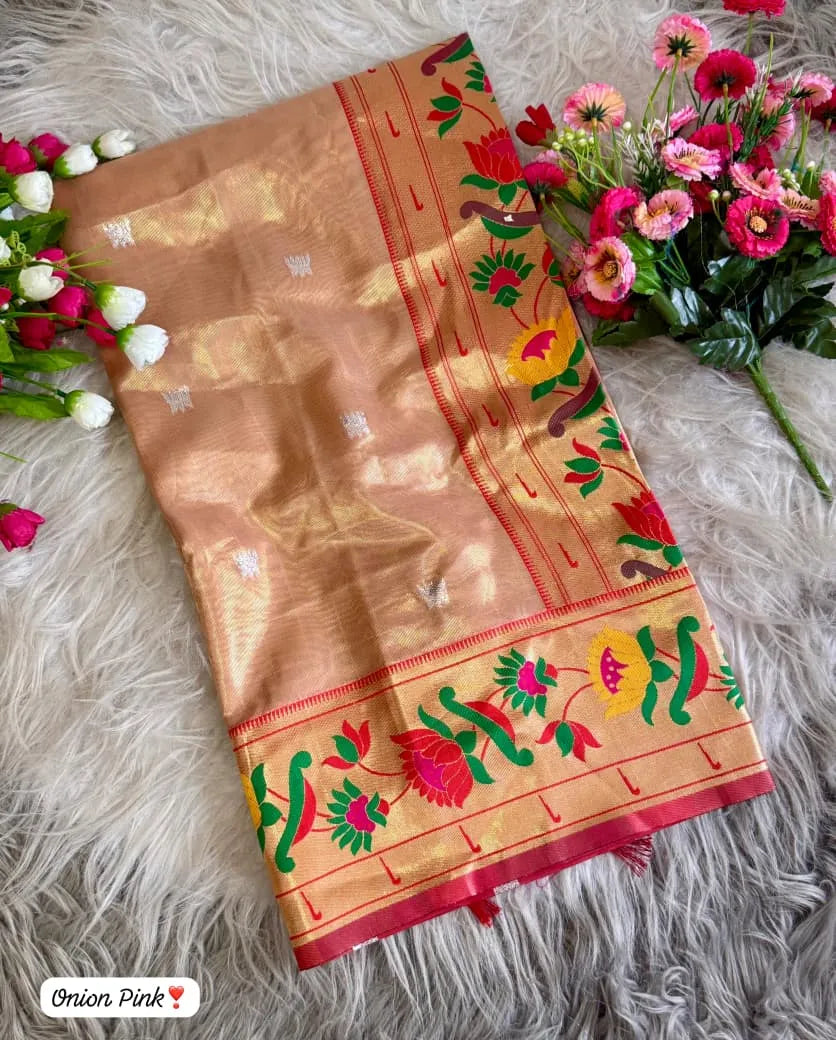 Lotus Organza Tissue Silk Saree