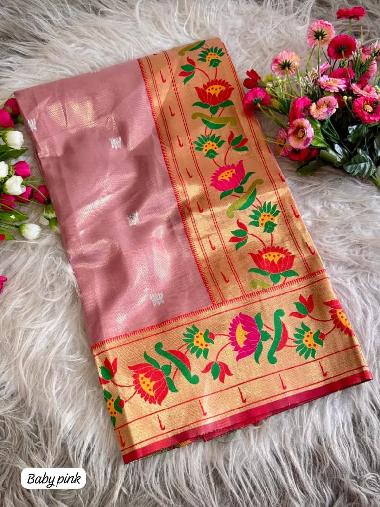 Lotus Organza Tissue Silk Saree