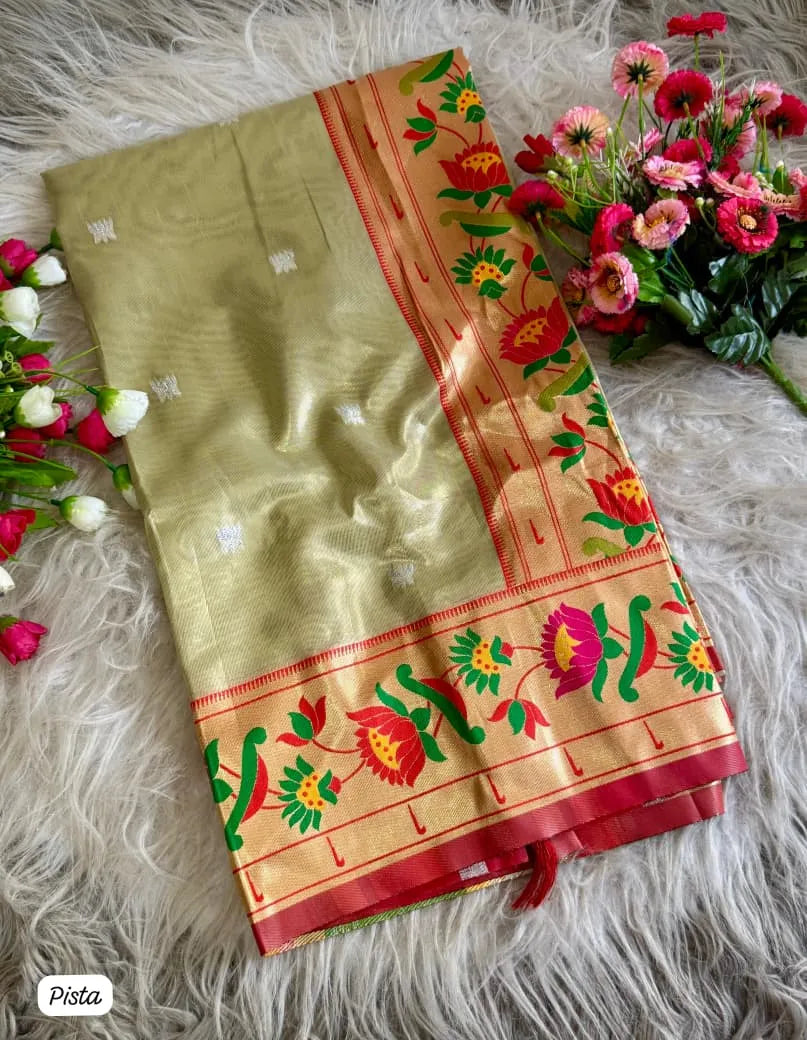 Lotus Organza Tissue Silk Saree