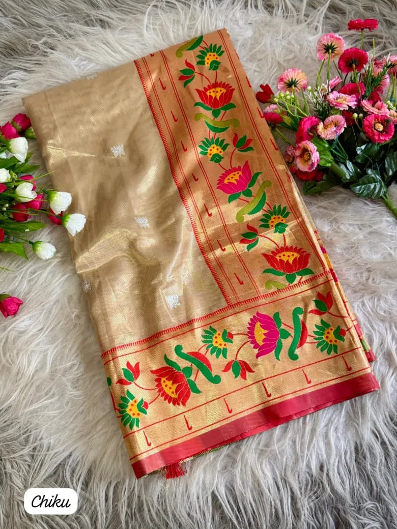 Lotus Organza Tissue Silk Saree