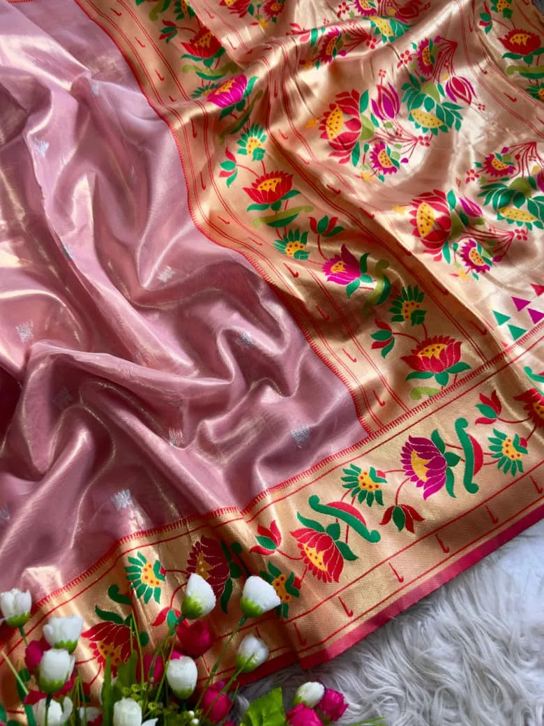 Lotus Organza Tissue Silk Saree