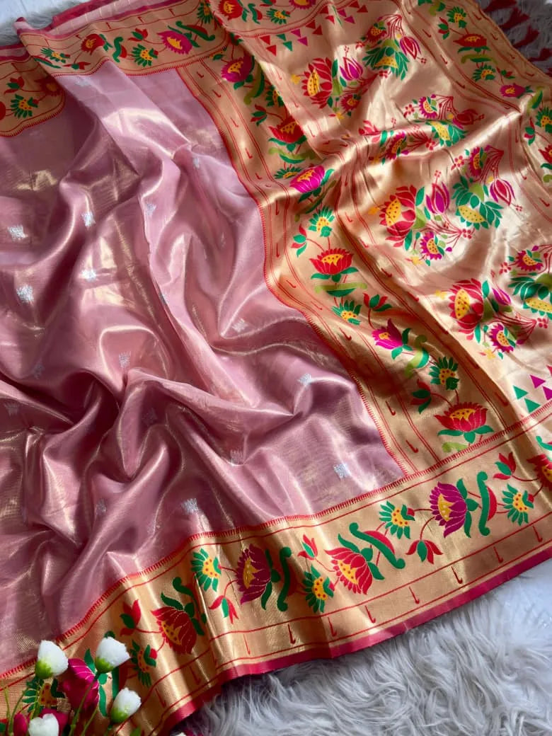 Lotus Organza Tissue Silk Saree