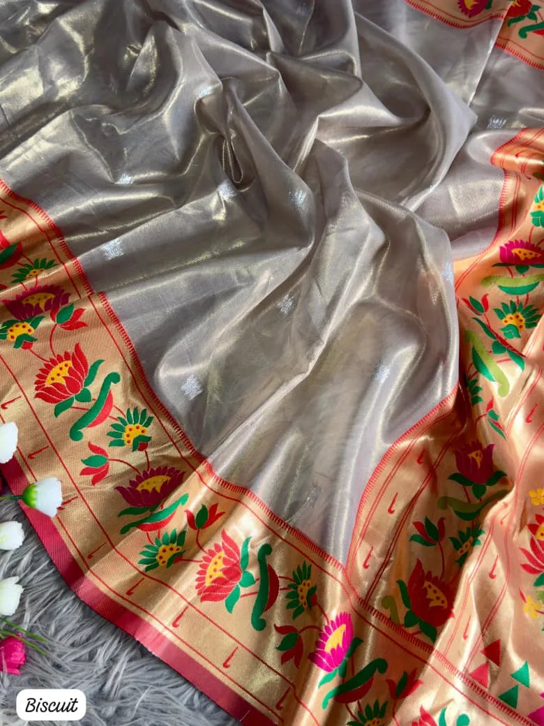 Lotus Organza Tissue Silk Saree