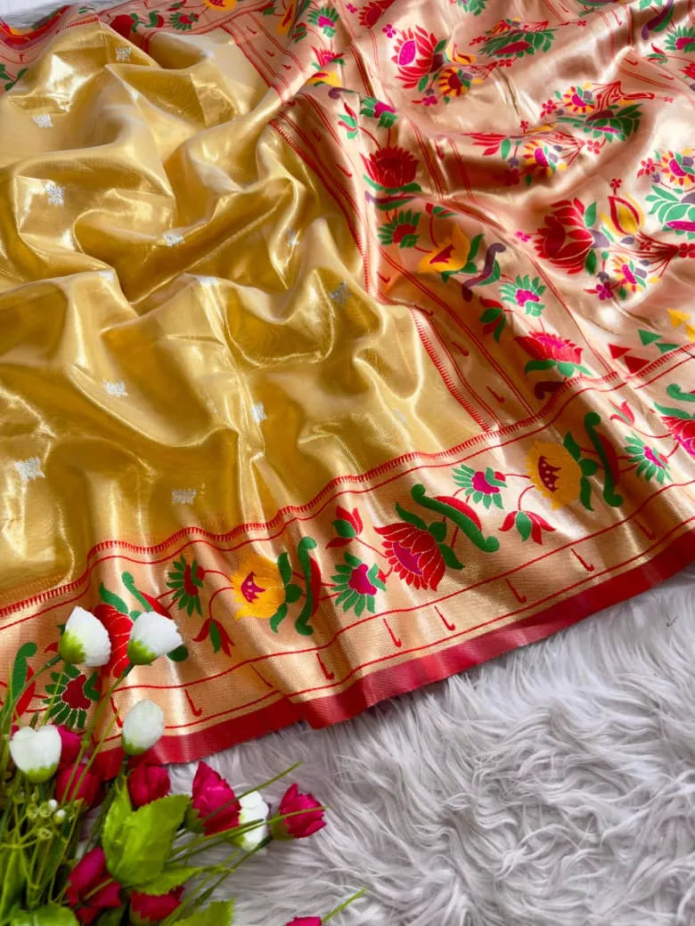 Lotus Organza Tissue Silk Saree