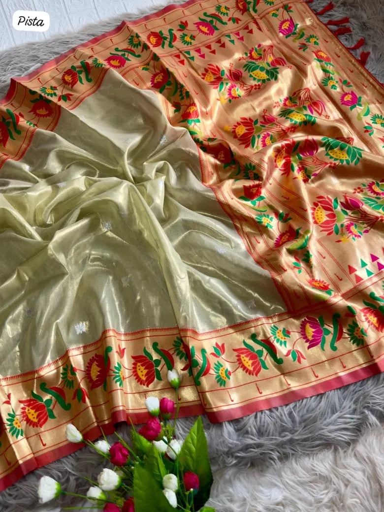 Lotus Organza Tissue Silk Saree