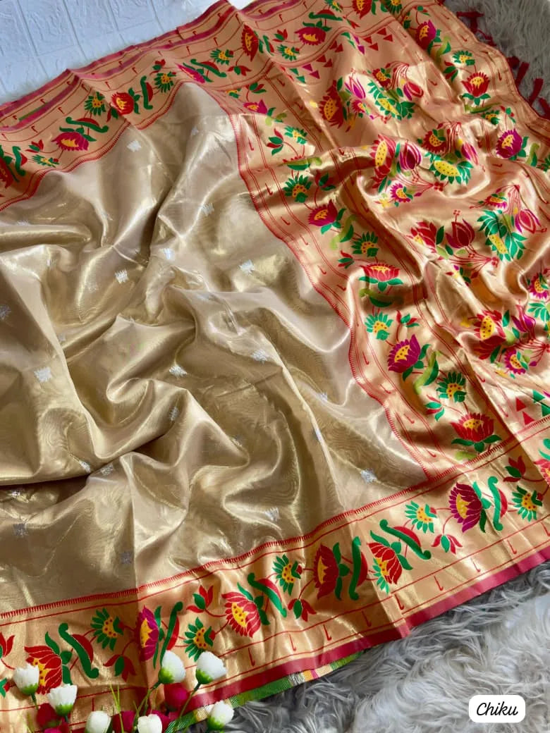 Lotus Organza Tissue Silk Saree