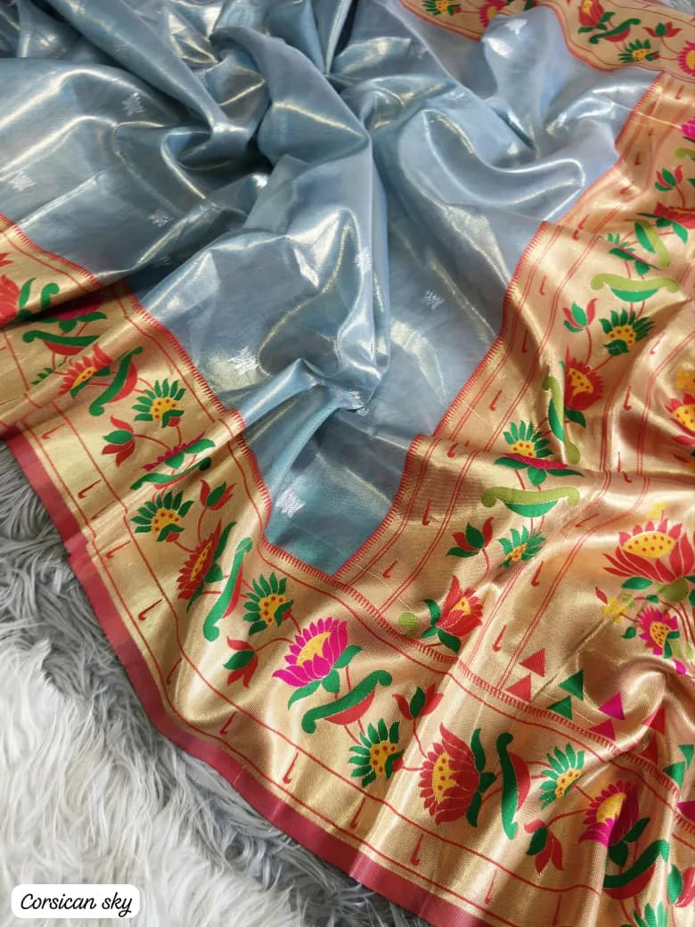 Lotus Organza Tissue Silk Saree