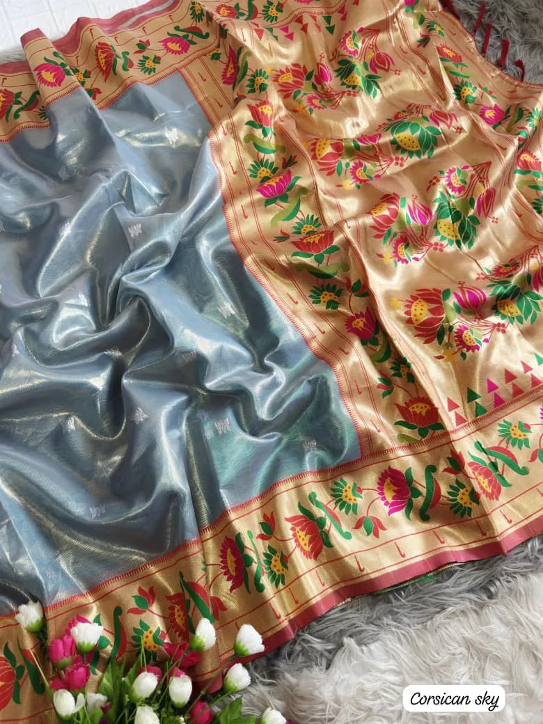 Lotus Organza Tissue Silk Saree