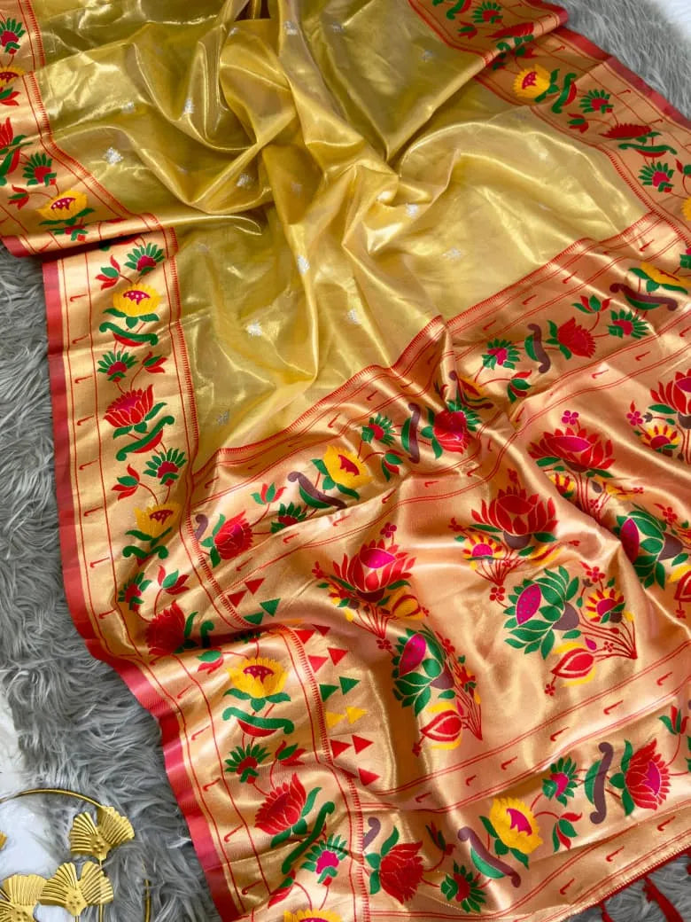 Lotus Organza Tissue Silk Saree