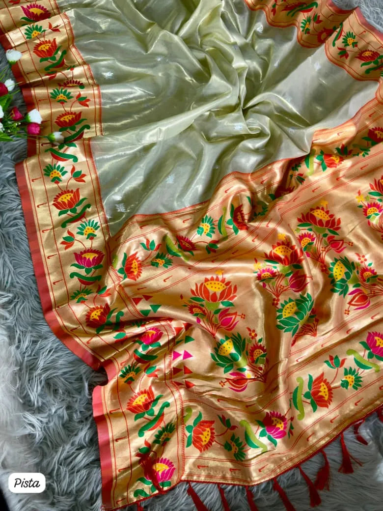 Lotus Organza Tissue Silk Saree