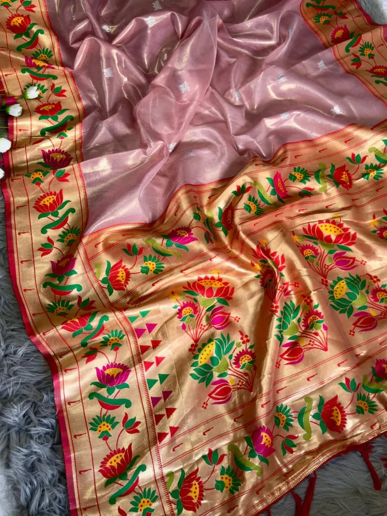 Lotus Organza Tissue Silk Saree