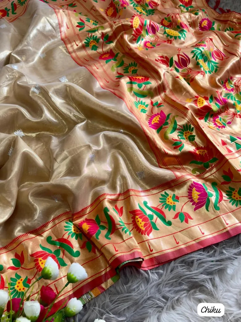 Lotus Organza Tissue Silk Saree