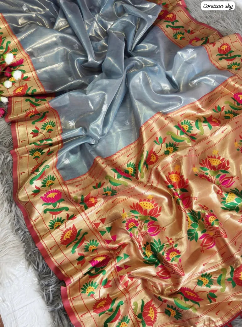 Lotus Organza Tissue Silk Saree