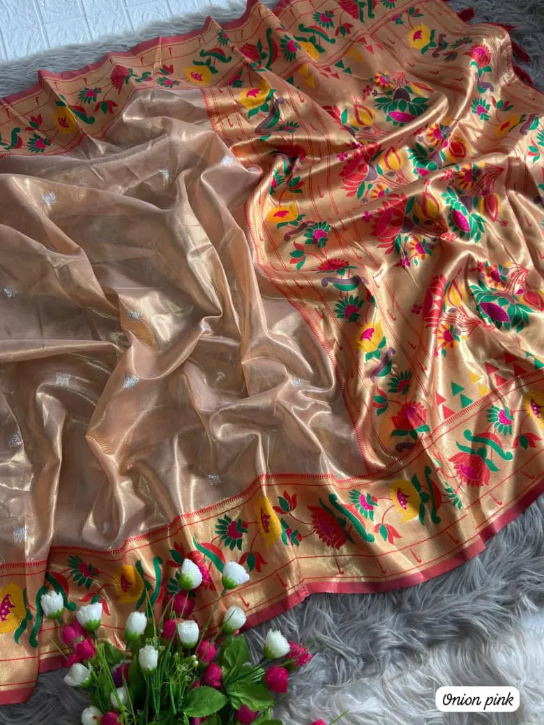Lotus Organza Tissue Silk Saree